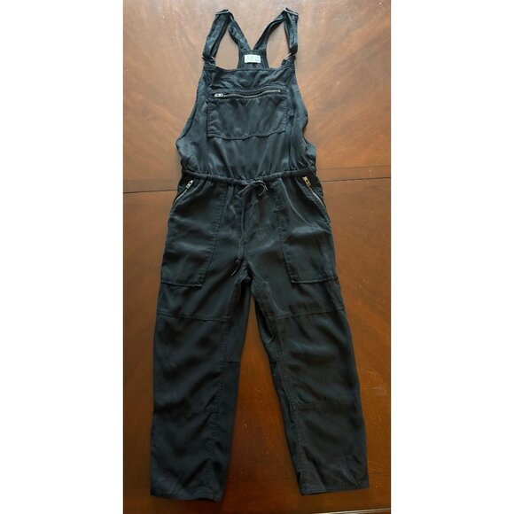 Aritzia Wilfred Free Valletta Cropped Casual Utility Overalls in Black (XS) - Picture 2 of 16